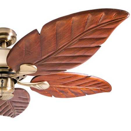 Honeywell Ceiling Fans Willow View, 52 in. Ceiling Fan with No Light, Brass 50502-40